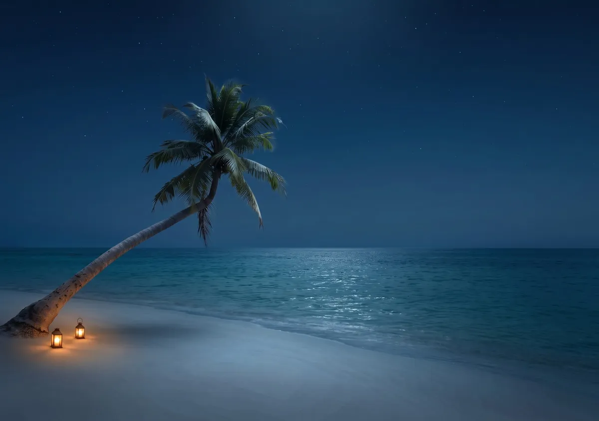 A 2003 beach snapshot, night version: inner display wallpaper