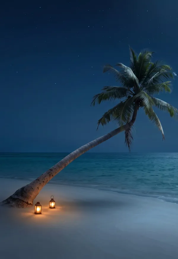 A 2003 beach snapshot, night version: outer display wallpaper