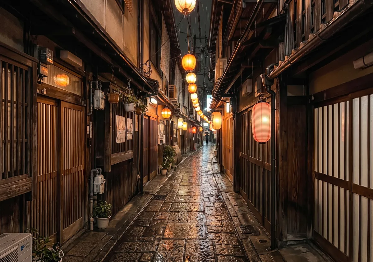 Lantern alley, shot vertically: inner display wallpaper