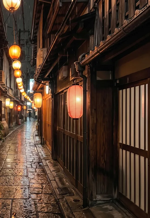 Lantern alley, shot vertically: outer display wallpaper